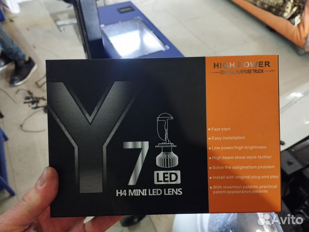 Y7 Линзовые лампы H4 mini LED lenz
