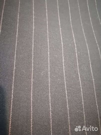 Ткань костюмная чёрн.в полоску.Шерсть.Италия.6,1м