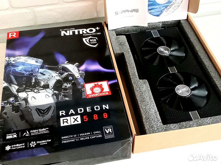Видеокарта sapphire RX 580 nitro +OC 4gb