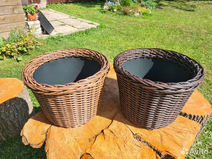 Кашпо из искусственного ротанга 12 литров