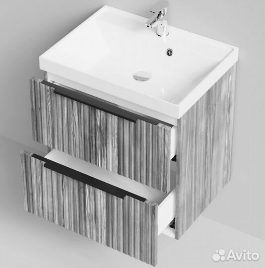 Тумба с раковиной Дольчи 60см подвесной, Лиственни