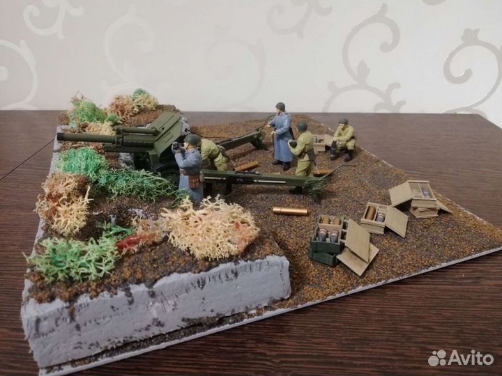 Пушка гаубица с расчетом