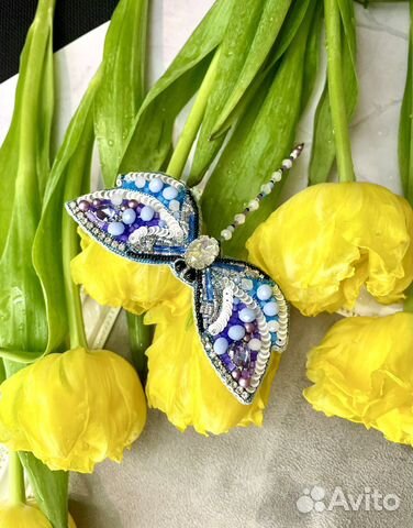 Брошь из бисера Dragonfly ручная работа