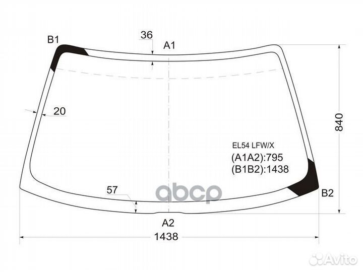 Стекло лобовое toyota cynos/paseo 2D CPE 95-99
