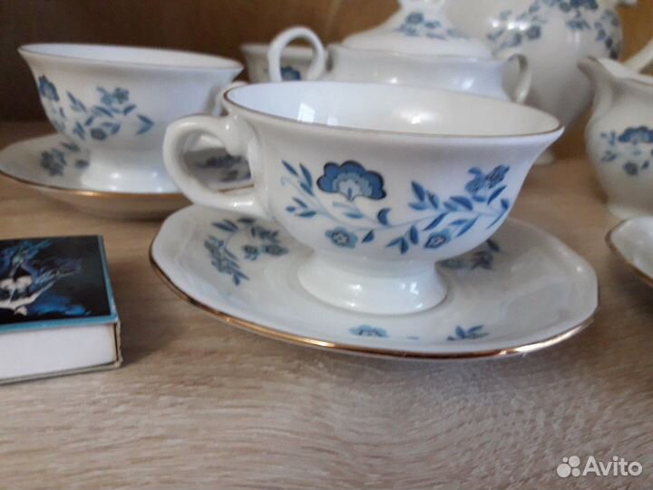 Кофейный сервиз 15 предметов Польша Винтаж Фарфор