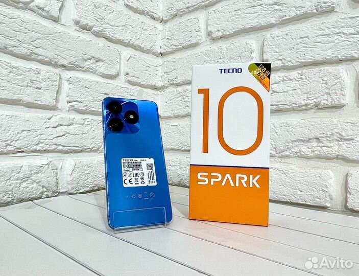 Смартфон tecno Spark 10 4/128Gb 2 nano SIM синий