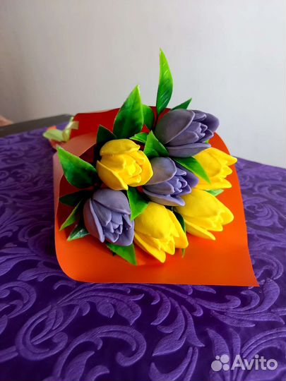 Букет тюльпанов из мыла
