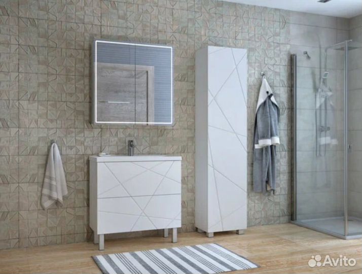 Шкаф с зеркалом в ванную Vigo Geometry 1000 новое