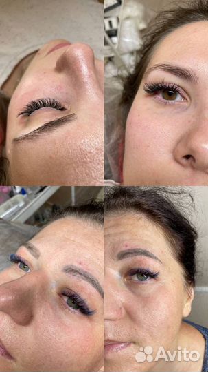 Наращивание ресниц и оформления бровей