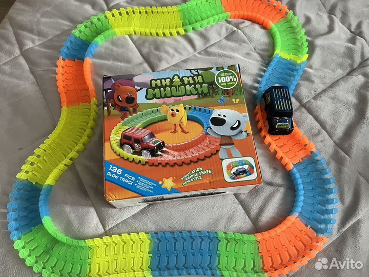 Гоночная трасса с машинкой, гибкий трек