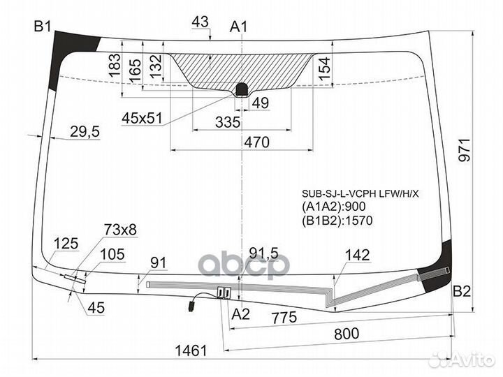 Стекло лобовое (Обогрев щеток) Subaru Forester