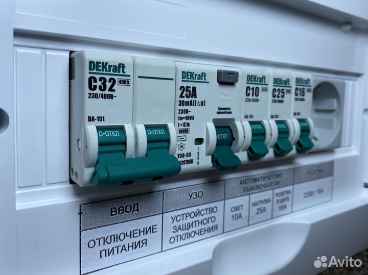 Электрощит в сборе навесной 7кВт/1ф/узо/12мод. NEW