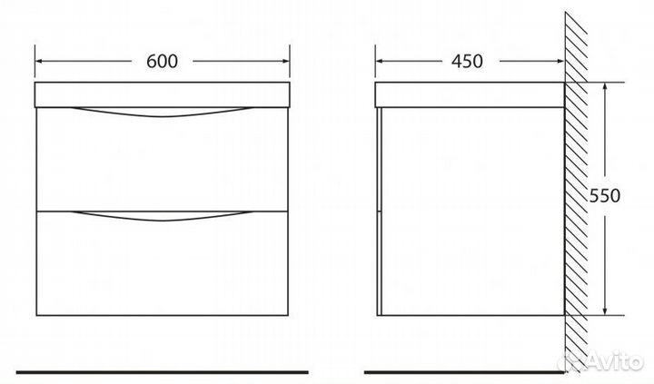 Тумба под раковину BelBagno Marino 60 см marino