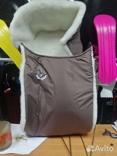 Зимний конверт в коляску санки на овчине