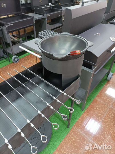 Мангал с печкой под казан