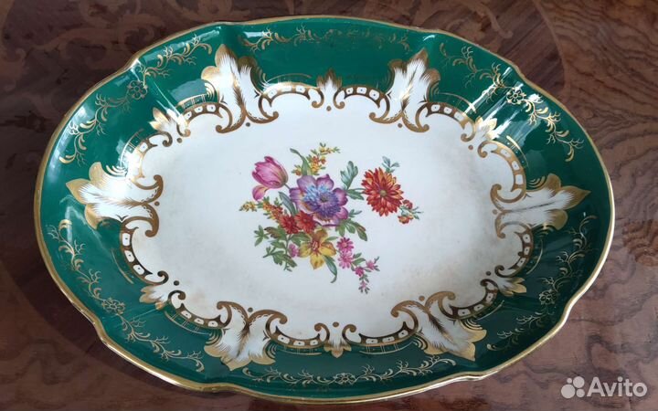 Блюдо фарфор антикварное коллекционное