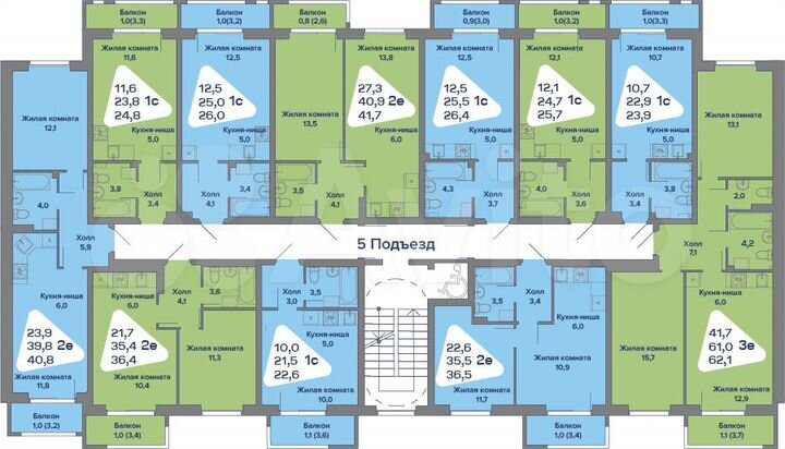 Квартира-студия, 24,8 м², 2/4 эт.