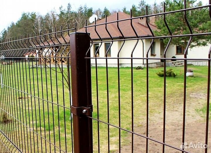 3Д секции ворота калитки столбы крепеж