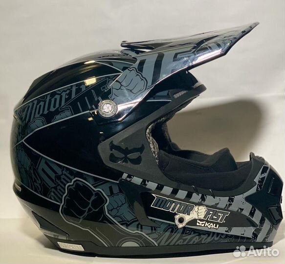 Шлем Motor Fist Dominator 13 Blk/Stealth серый LG