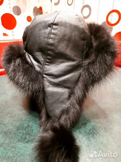 Шапка-ушанка нат. Мех и кожа