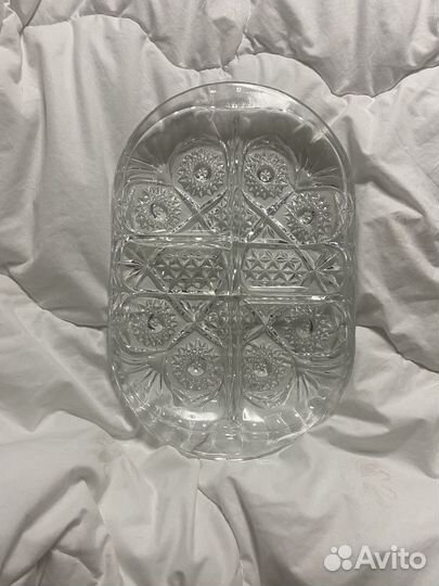 Хрустальный поднос с делениями