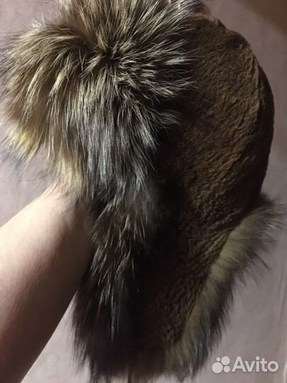 Шапка ушанка норковая женская 56