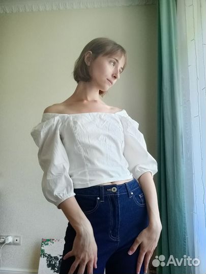 Топ блуза женский белый хлопок