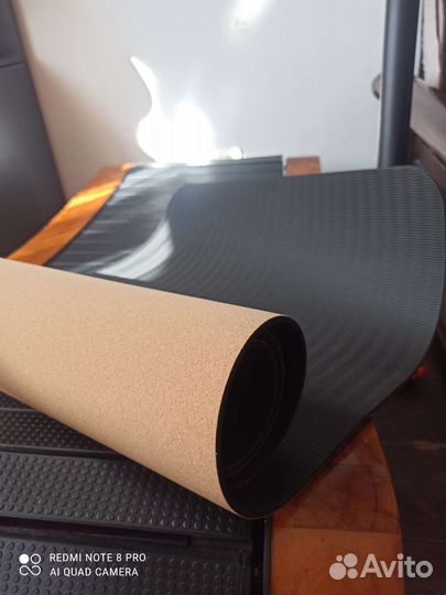 Коврик для фитнеса, йоги из пробкового пвх