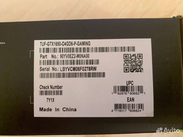 Видеокарта asus TUF gaming geforce GTX 1650 OC 4GB