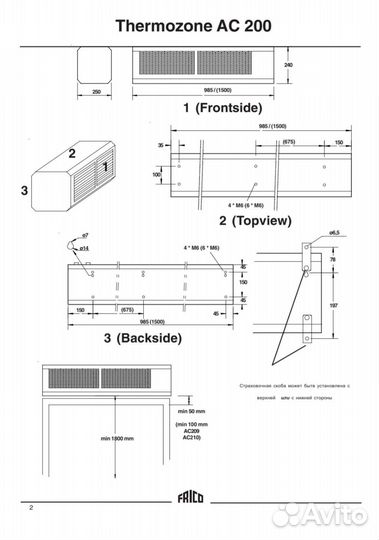Тепловые завесы frico ac203
