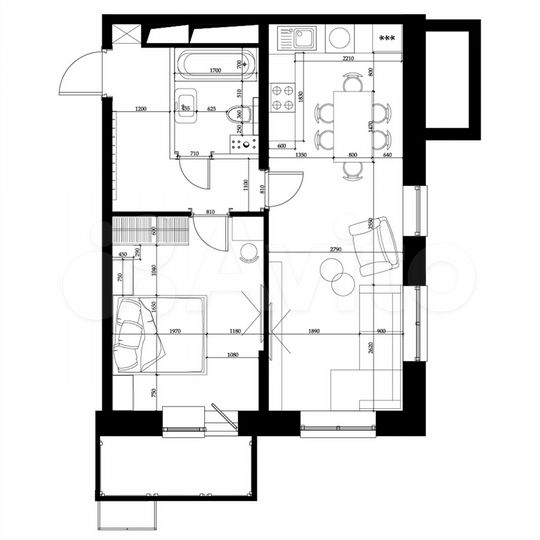 2-к. квартира, 49,4 м², 12/25 эт.