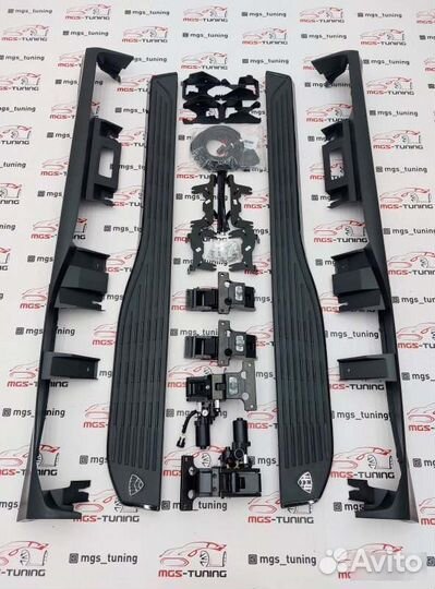 Пороги выдвижные Майбах черные Мерседес гле v167