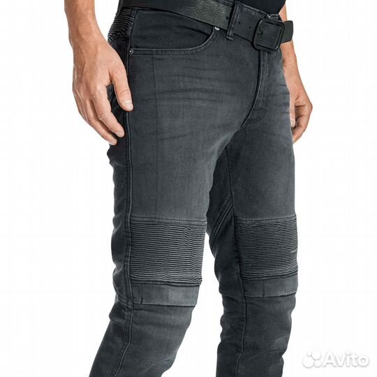 Motorradjeans Pando Moto Karl Devil 9 Schwarz Washed Черный