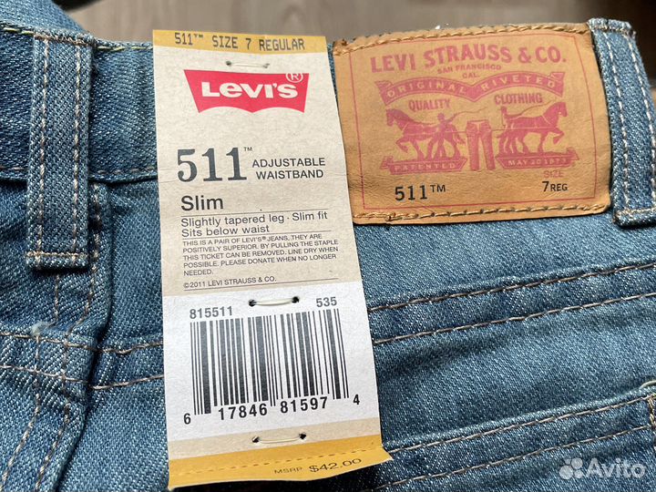 Джинсы levis новые 116-122 размер (size 7)