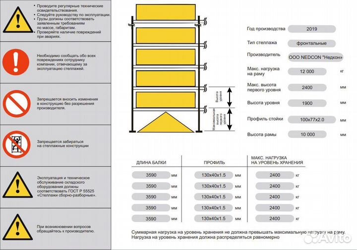 Стеллажи паллетные Фронтальные стеллажи