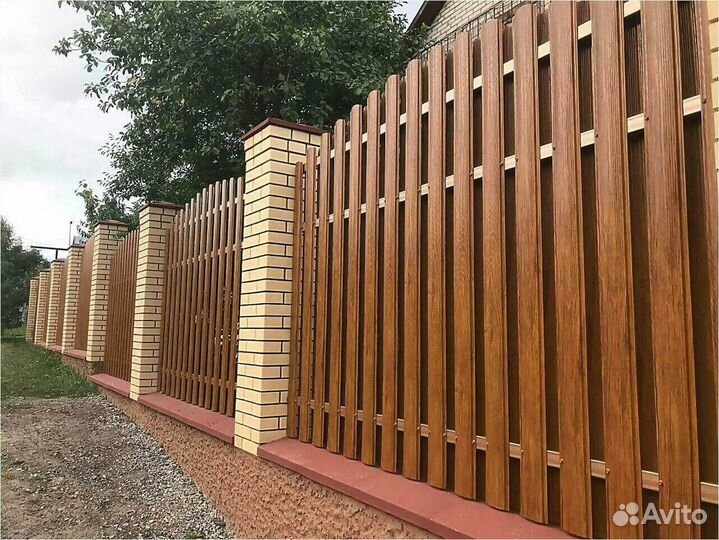 Штакетник с имитацией дерева