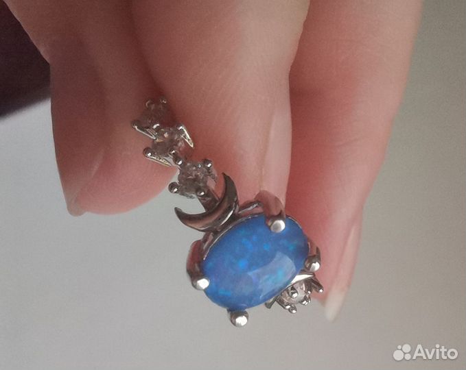 Кольцо искусственный опал