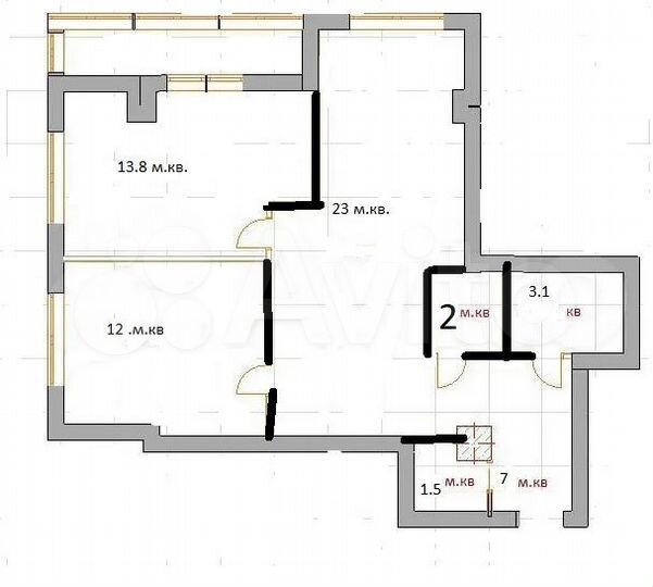 3-к. квартира, 61 м², 14/23 эт.