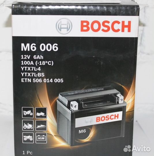 Аккумулятор bosch M6 006 YTX7L-BS YTX7L-4