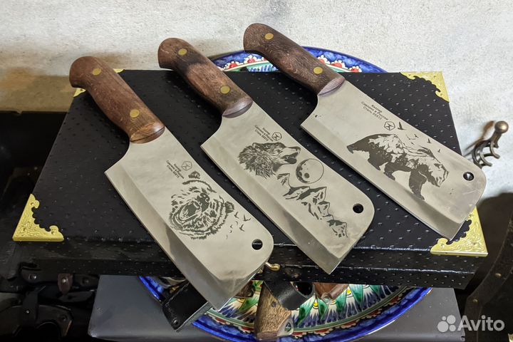 Кухонный нож топорик ручной работы