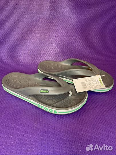 Crocs Сланцы bayaband flip grey/green и blue