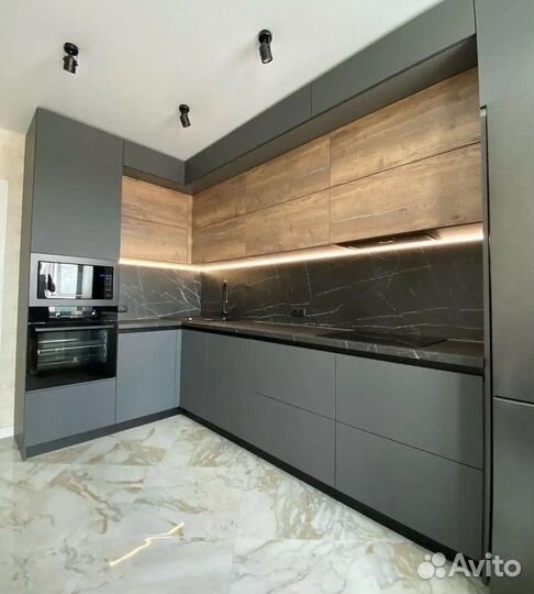 Кухня графит угловая под заказ. Любые размеры