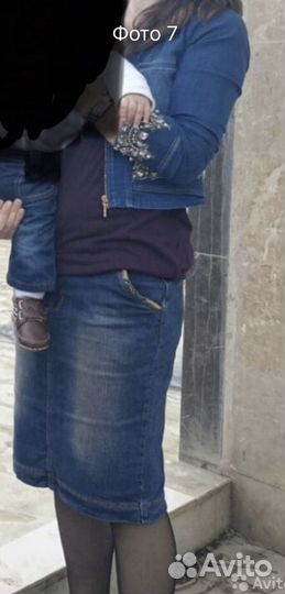 Юбка джинсов короткая