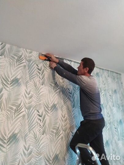 Поклейка обоев от пары мастеров