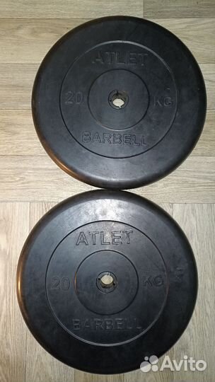 Обрезиненные блины для штанги пара 15 кг, 20 кг