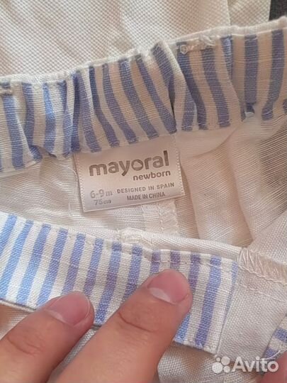Футболка поло и шорты mayoral 6-9 месяцев 74 см