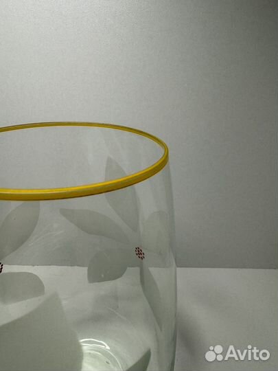 Стеклянная ваза для цветов букетов Цветочки стекло