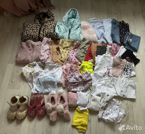 Вещи для девочки пакетом 104 110