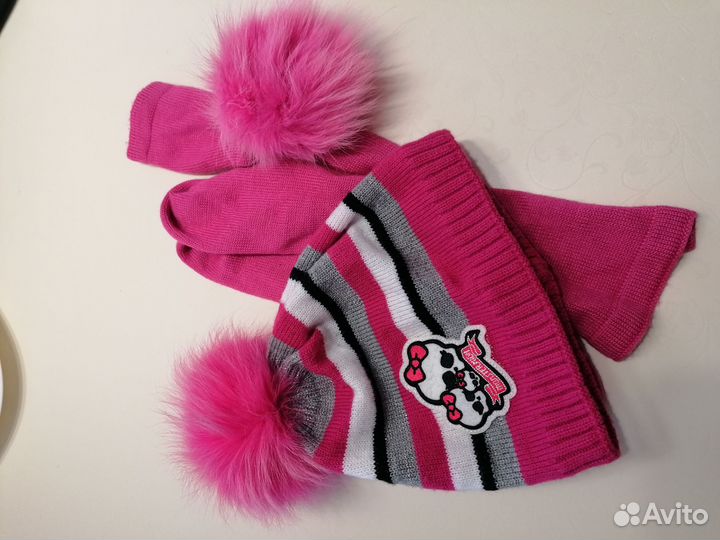 Комплект шапка и шарф для девочки