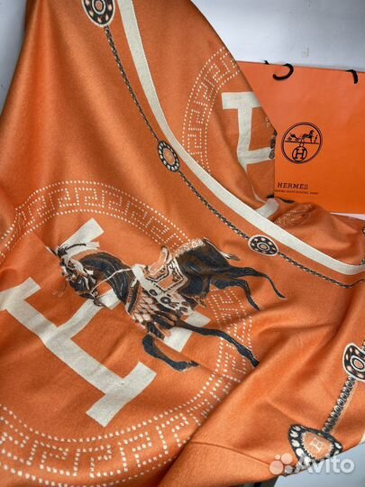 Шарф Hermes оранжевый